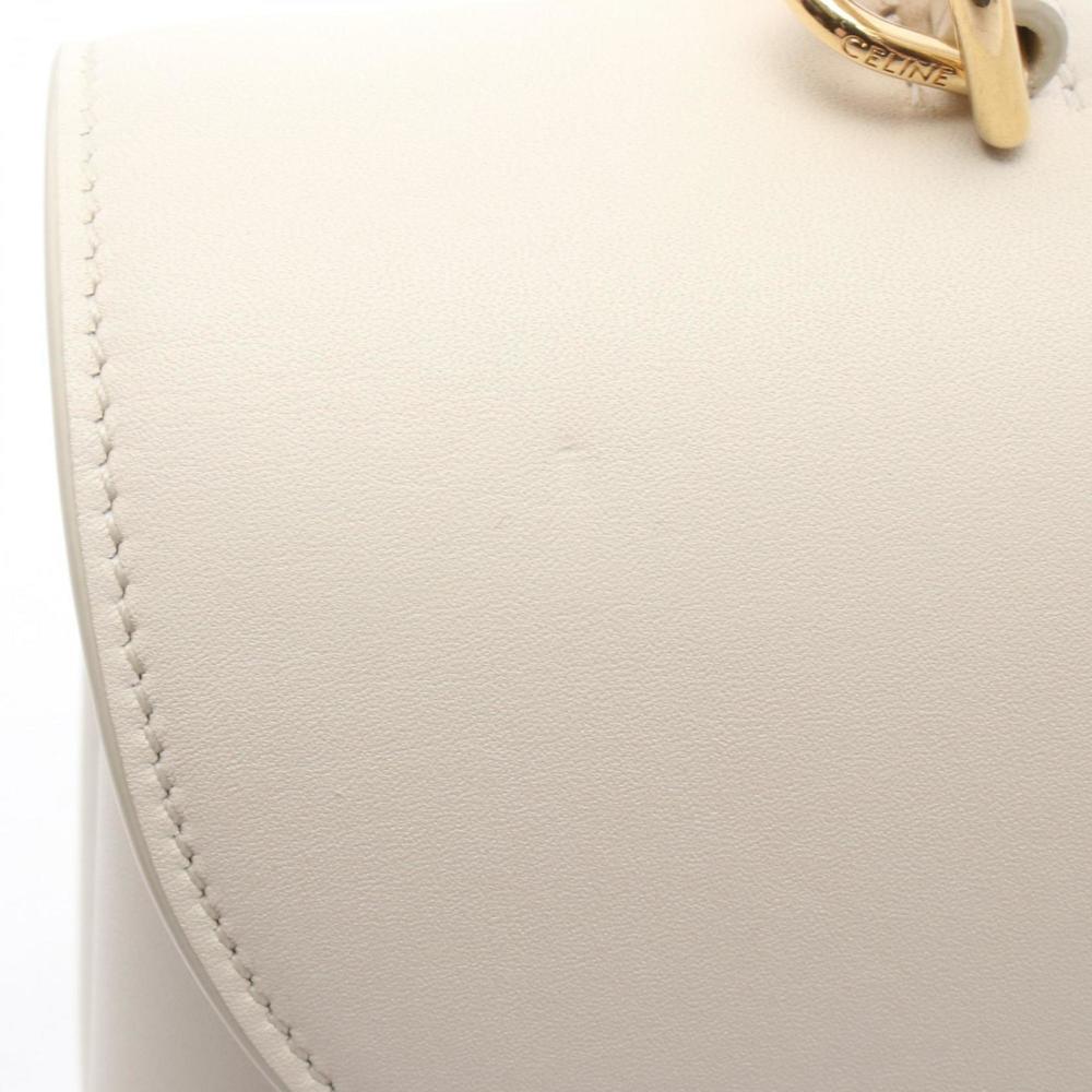 Celine Medium Nino Handbag, Leather, Women's, White, 117523 - Picture 5 of 7
